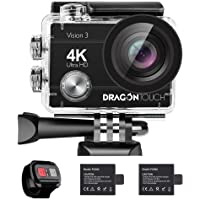 Dragon Touch Cámara Deportiva 4K WiFi 16MP Cámara de Acción con Control Remoto Cámara Sumergible Acuática 30m…